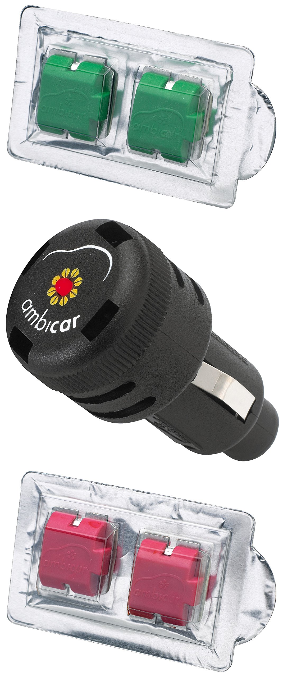 Electric Car Air Freshener/Diffuser - Nature (Fresh and Natural)&1 Extra Refill Red Fruits (Sweet and Fruity) Combo Pack,12V, 64gm (Product of Spain)