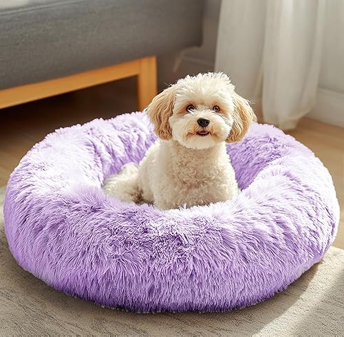 Miniatura 13 de JOLLYVOGUE - Cama para perro, cama grande relajante y antiestrés, cojín esponjoso con forma de dona para mascotas medianas y grandes (27, 30 y 36 01