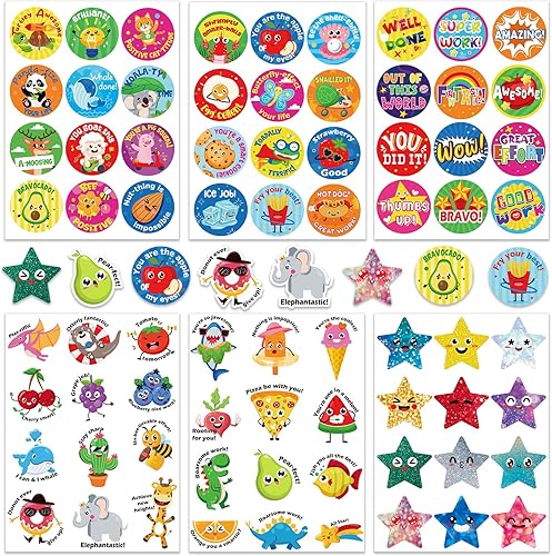 HOWAF 288 calcomanías motivacionales para niños, calcomanías inspiradoras de dibujos animados para entrenamiento, recompensa, escuela, aula,