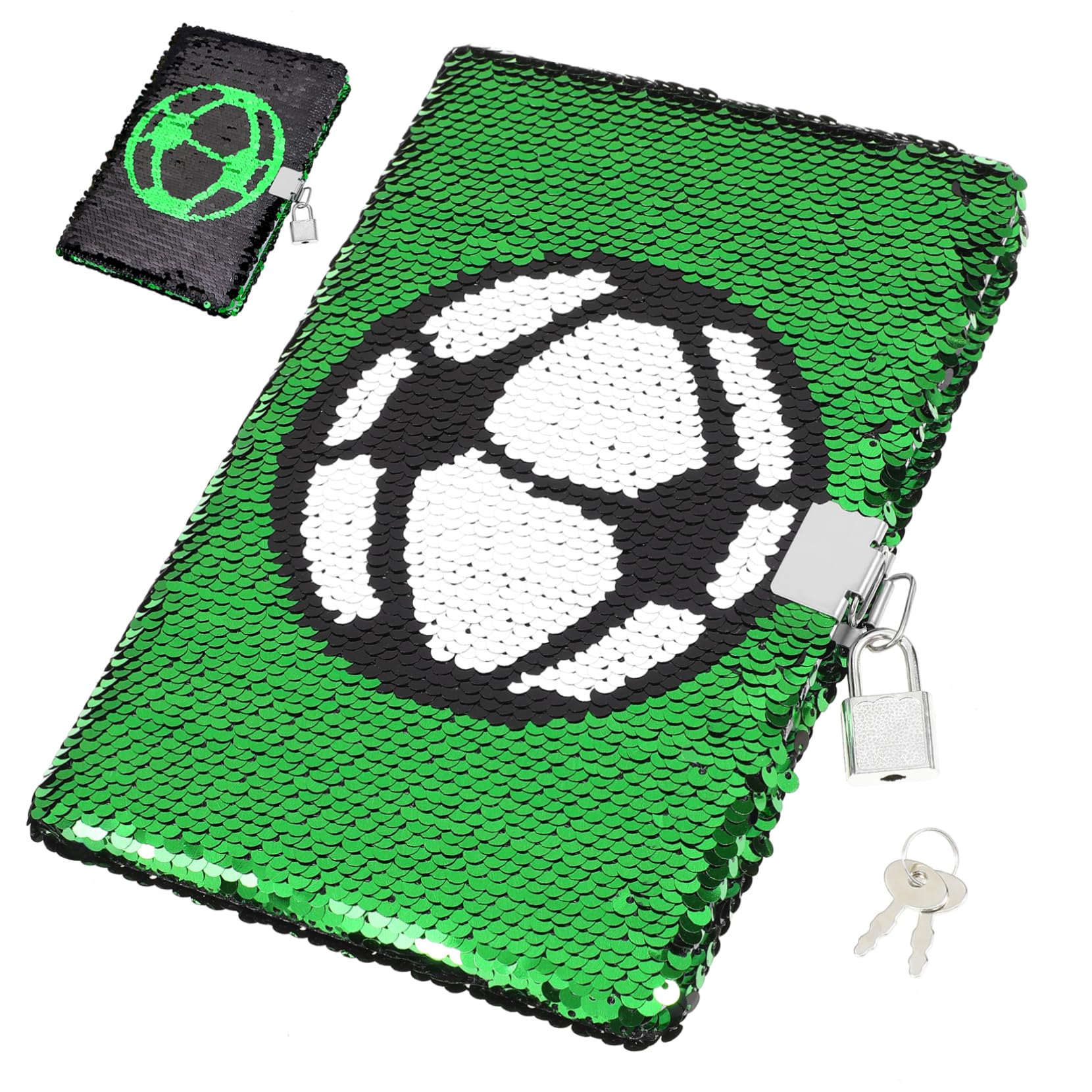 STOBOK Football Journal Notebook for Boys Sequins Notebook With Lock Lining Football Kit The Office Stationary Diary