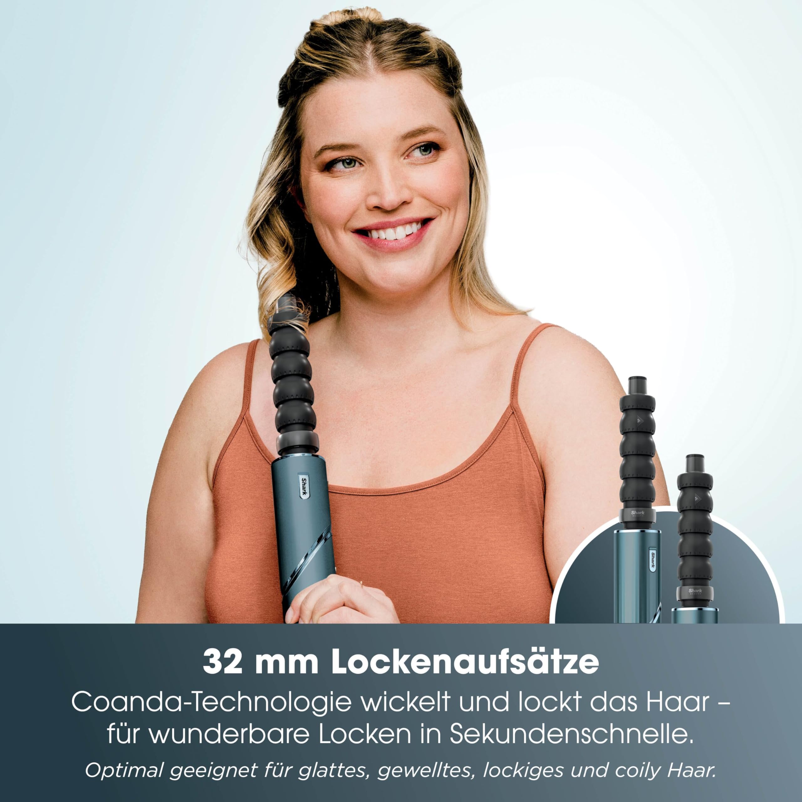 Shark FlexStyle Limited Edition Teal 5-in-1 Haarstyler & -trockner | Geschenk Set, Lockenaufsätze, Finishing Aufsatz, Ovalbürste, Konzentrator, Haarklammer, Aufbewahrungstasche, HD456TLEU