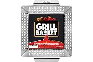 Grillaholics Grill Basket for Outdoor Grill - Your Must-Have Grilling Gear