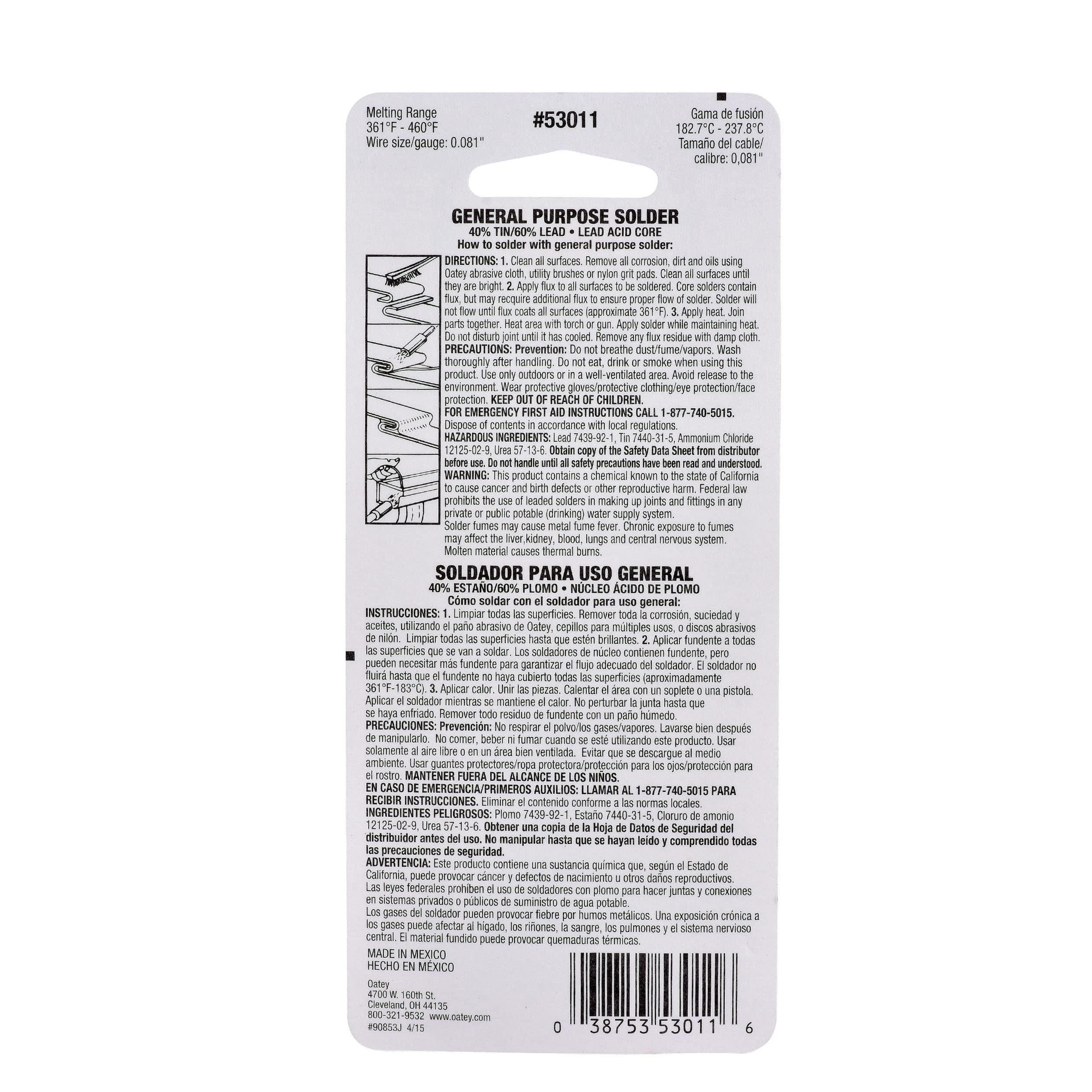 40/60 Acid Core Wire Solder - Carded