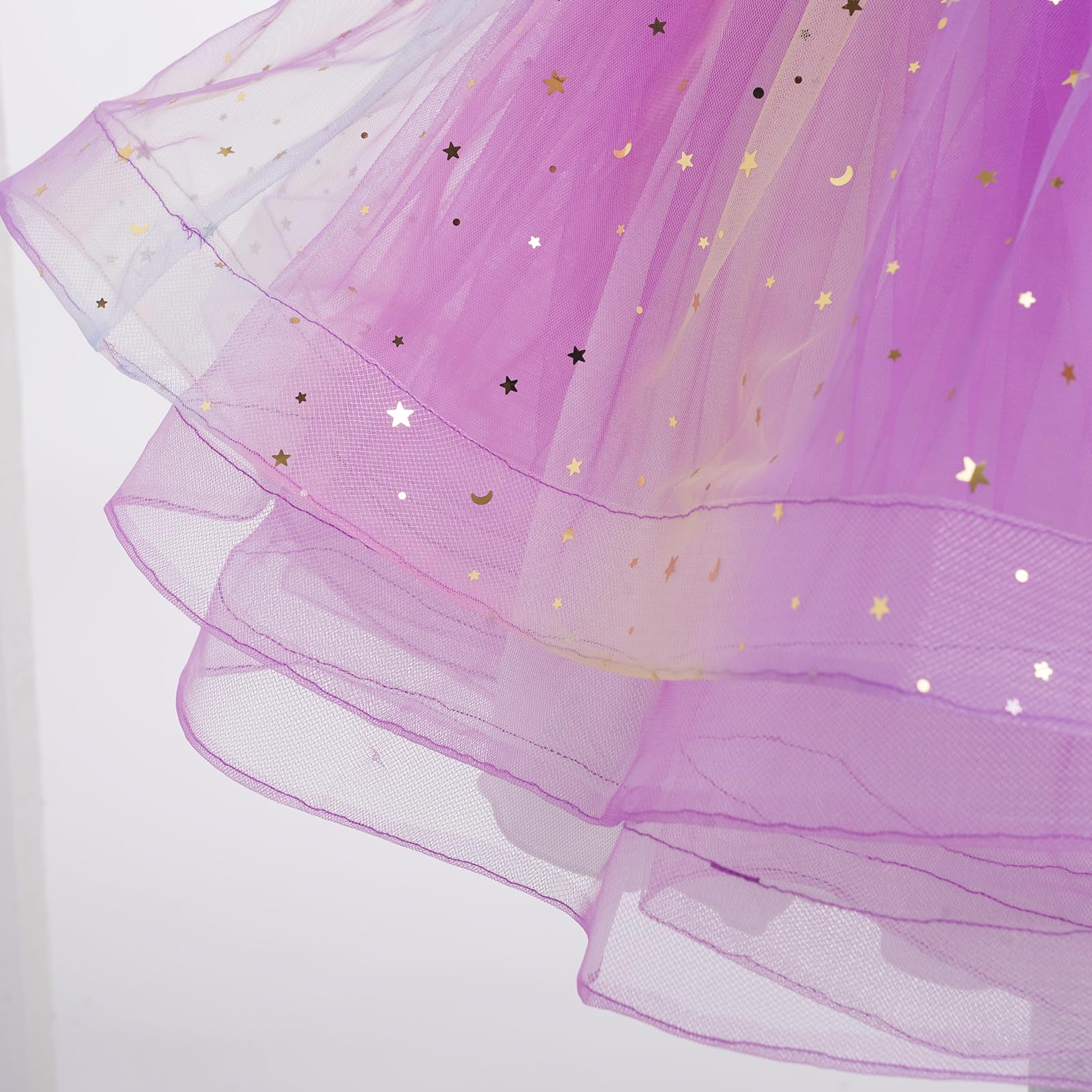 IBTOM CASTLE Kleinkind Mädchen Geburtstag Party Kleid Flatterärmel Blumenstickerei Tüll Kleid Blumenmädchenkleid Hochzeit