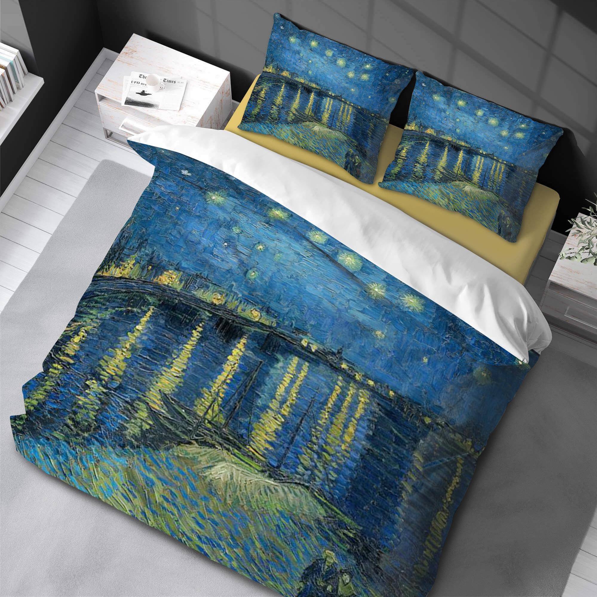 Parure de lit pour chambre à coucher Van Gogh housse de couette Queen Size 230 x 260 cm