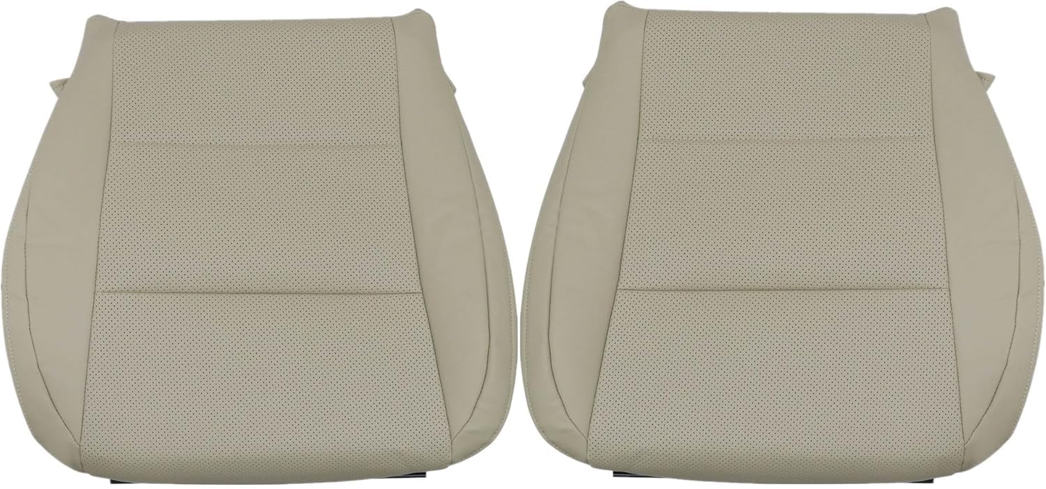GXARTS #LA01 or LB01 Light Tan Driver and Passenger Side Bottom Perforated Leather Seat Cover Compatible with Lexus ES350 ES300h 2013 2014 2015 2016 2017 2018