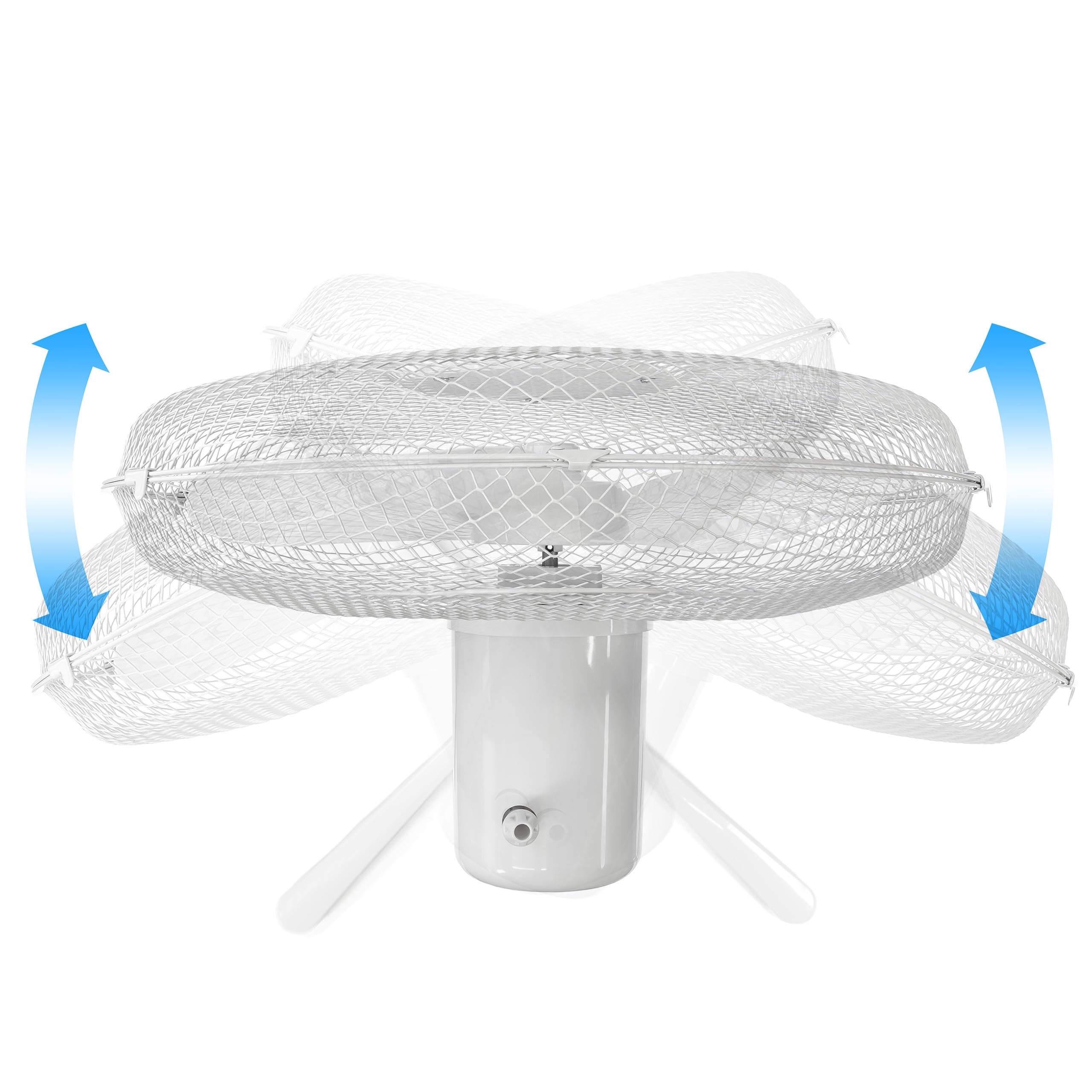 ITO Electronics Wentylator podłogowy, Średnica 40 cm, oscylacyjna + regulowana 3-biegowa, regulowana wysokość/nachylenie, 40 x 14 x 125 cm, kolor: biały