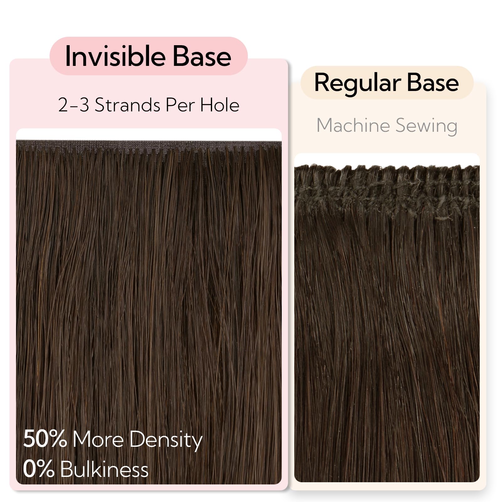 hotbanana Invisi Edge Clip In Extensions Echthaar, Tief Schwarz Nahtlose Remy Clip In Echthaar Extensions Injected Seamless Hair Extensions 40cm