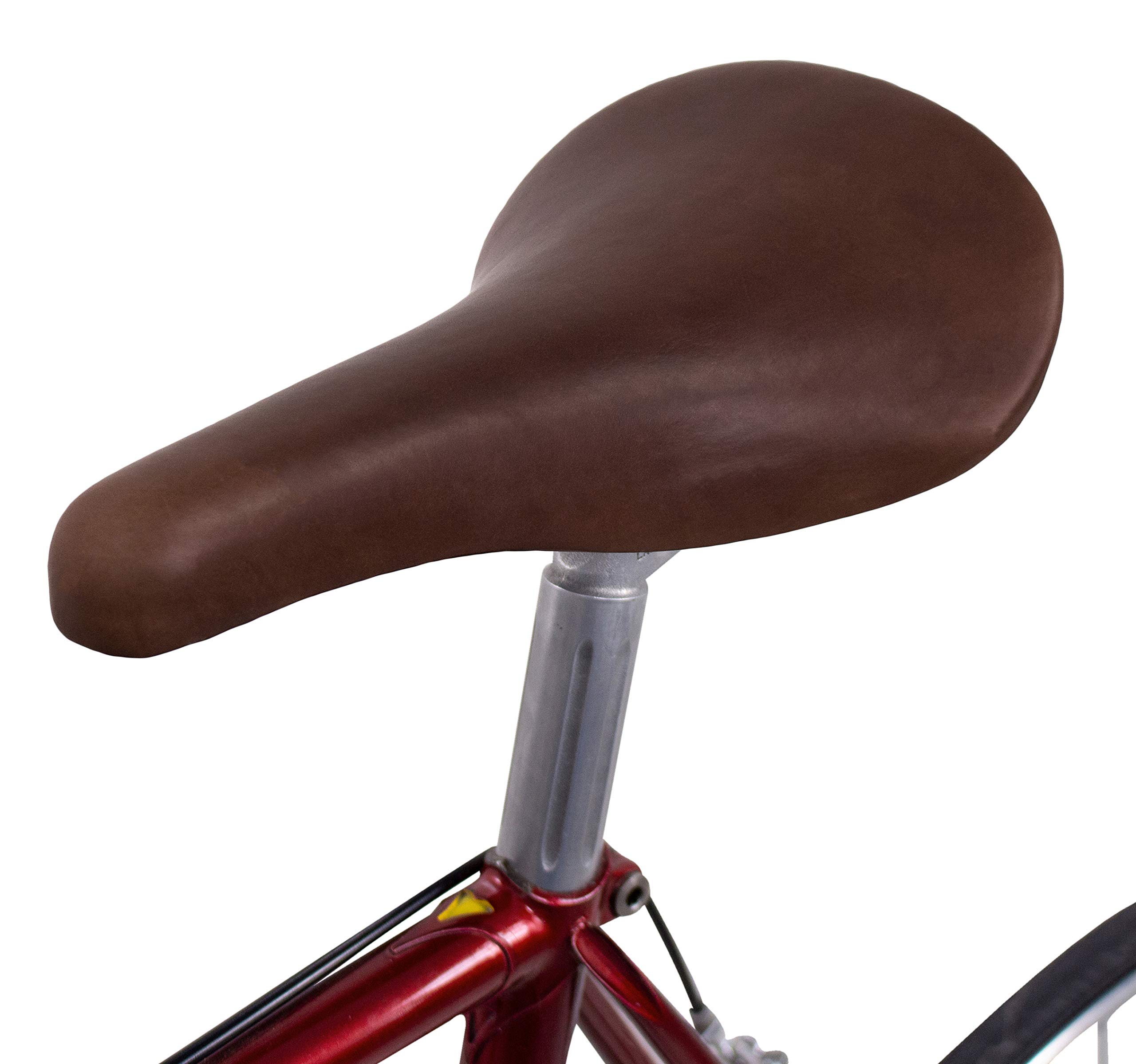 Gusti Sattel Leder - Sean Y. Damen und Herren Leder Fahrradsattel Ledersattel Retro Design weich Sattel Cityrad Rennrad Trekkingrad MTB Braun