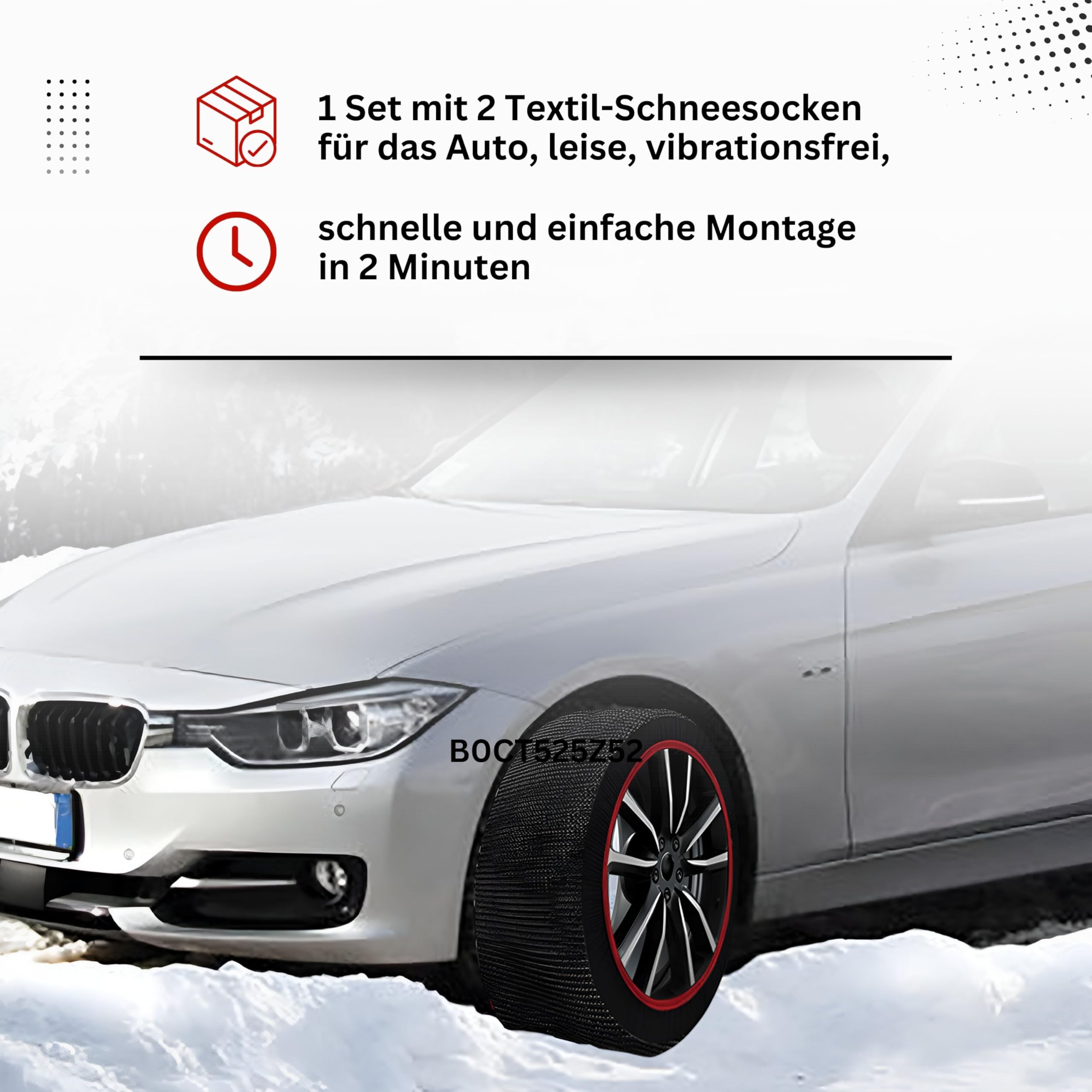 Schneesocken Reifensocken Snow Socks Textilschneeketten - Maranello Super X - Größe XL - geprüft nach EN 16662-1:2020 - einfache Montage in 2 Minuten - Anti-Rutsch Winterketten - Textil Schneeketten