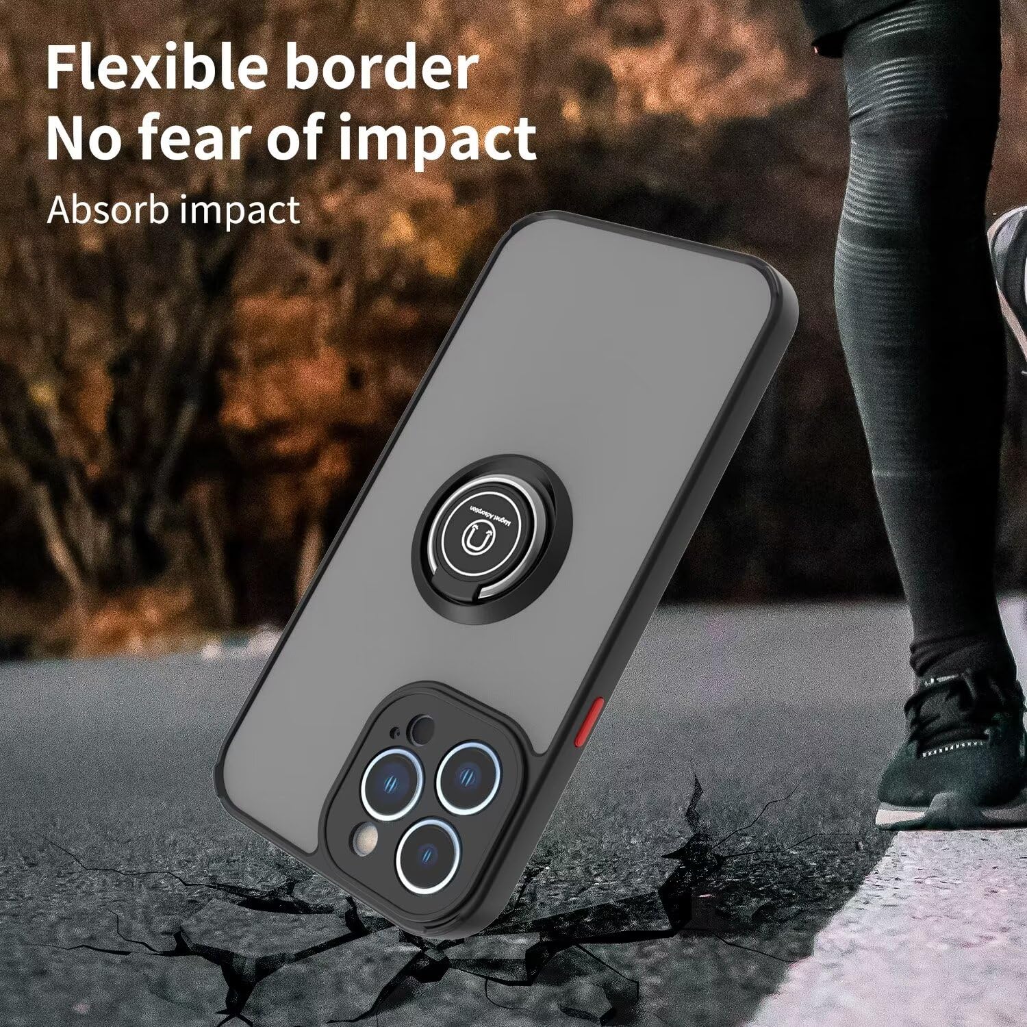 EASSGU Etui do Samsung Galaxy Z Flip7 FE/Z Flip6 (6,7 cala), przezroczyste etui z uchwytem na pierścień, odporne na wstrząsy i upadki silikonowe etui z TPU - niebieski królewski