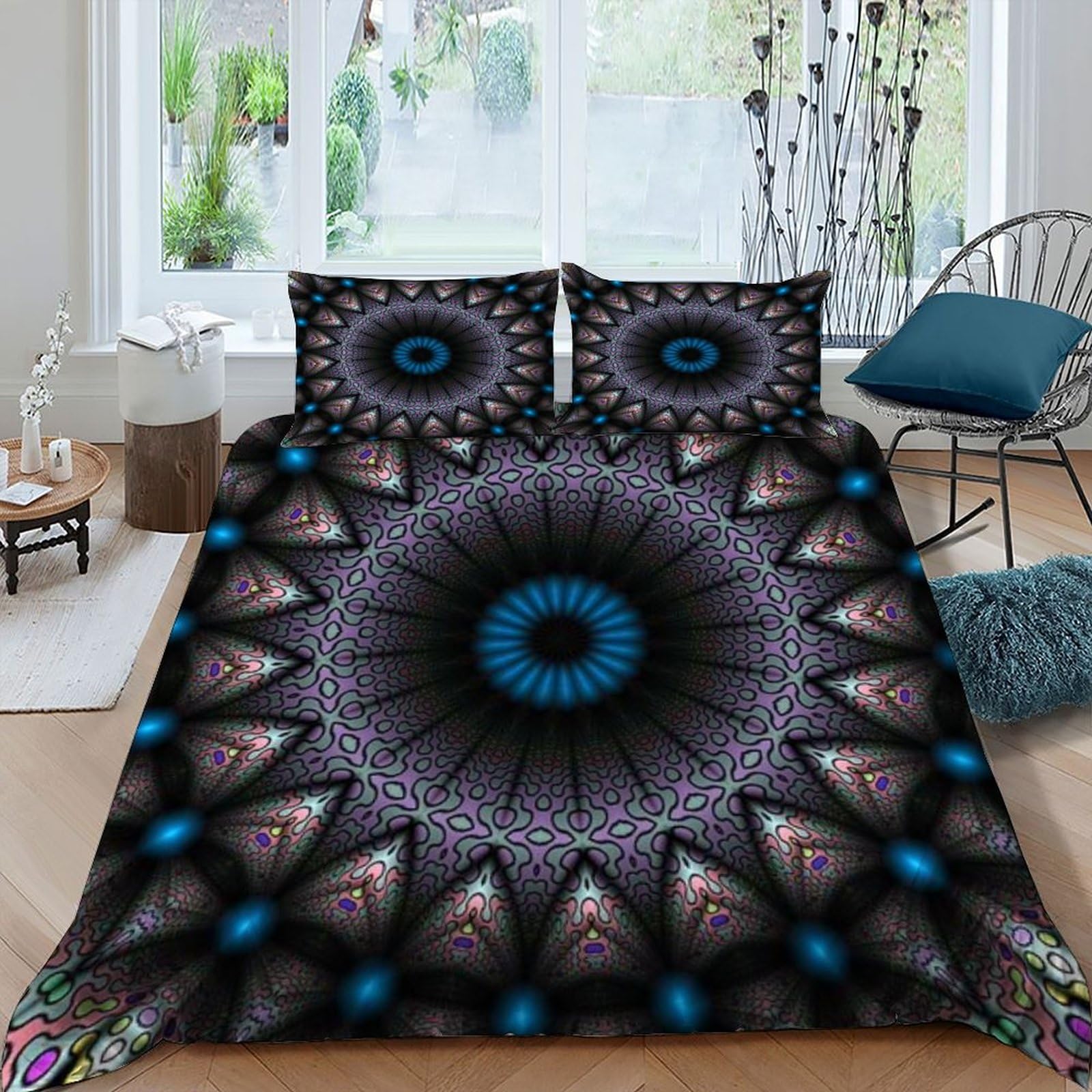 Linge de lit microfibre bohemia housse de couette imprimé 3D