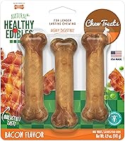 Vista 12 de Nylabone Healthy Edibles Natural Dog Chews - Golosinas masticables de larga duración con sabor a tocino para perros, pequeños/regulares (1 unidad)