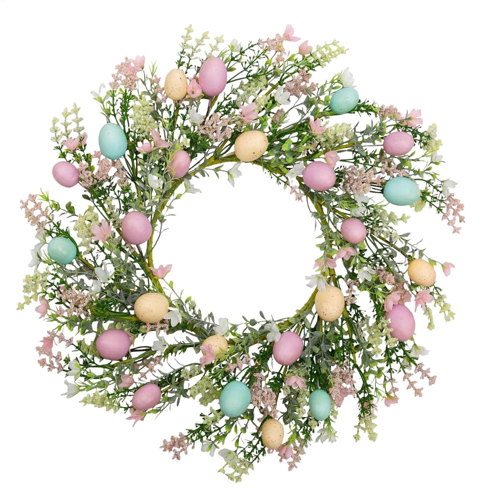 Couronne d'œufs de Pâques et guirlande de porte champêtre