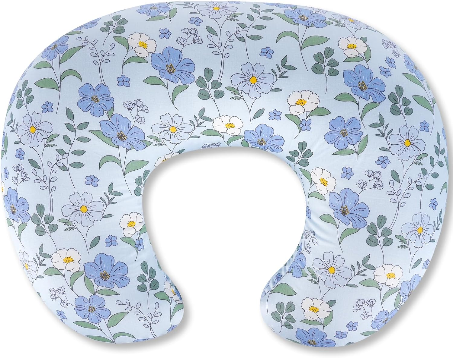 Nursing Pillow, Breastfeeding Pillow with Removable Cotton Cover, Baby Feeding Pillow for Mom Easier Breast Feeding and Bottle Feeding, Breastfeeding Support Cushion for Newborn (Flower)