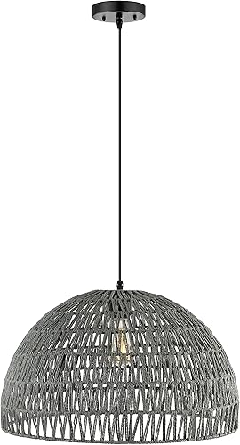 JONATHAN Y JYL6504D Campana - Colgante de ratán tejido moderno de 20 pulgadas, 1 luz, estilo bohemio, moderno, de hierro, LED, estilo granja, JONATHAN Y JYL6504D Campana - Colgante de ratán tejido moderno de 20 pulgadas, 1 luz, estilo bohemio, moderno, de hierro, LED, estilo granja,