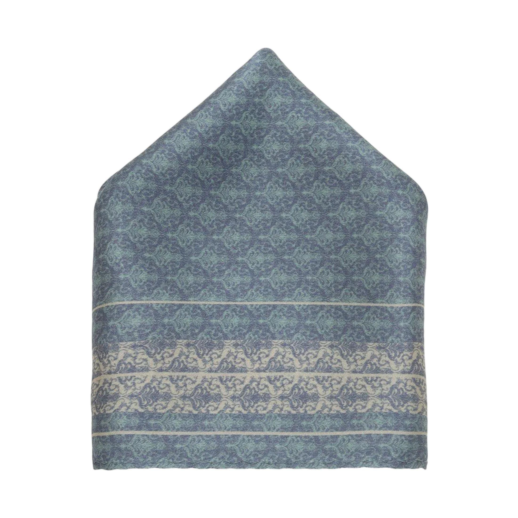 Men'S Greyish Blue Geometric Basic Pocket Square-image-49