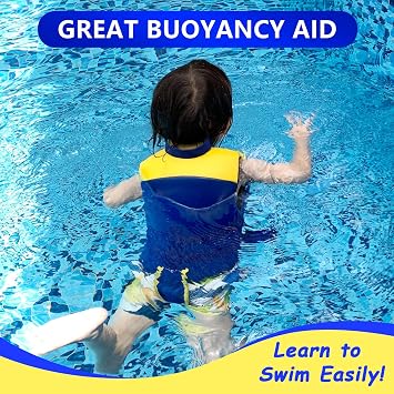 Kids Swim Vest Toddler Floaties for 22-75 lbs Boys Girls, Toddler Swim Vest with Adjustable Safety Strap, Easy On and Off Swimming Aid for Age 2-8 Years Learn to Swim