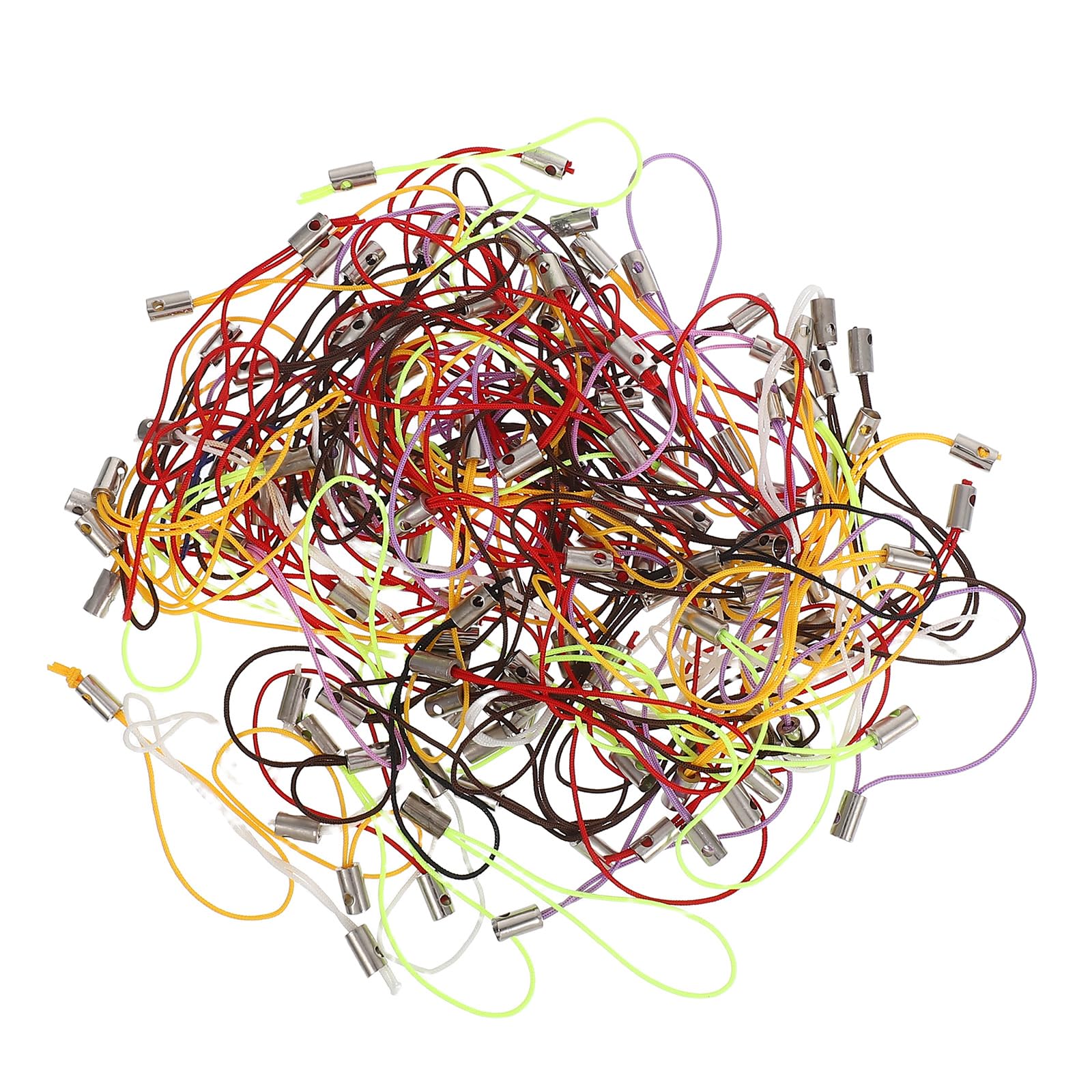 LOGOFUN 100Sets Easter Egg Hanging Rope Polyester Phone Cord Charm with Hook Bag Pendant Decoration for DIY Craft Birthday Graduation Party Decor - Colorful