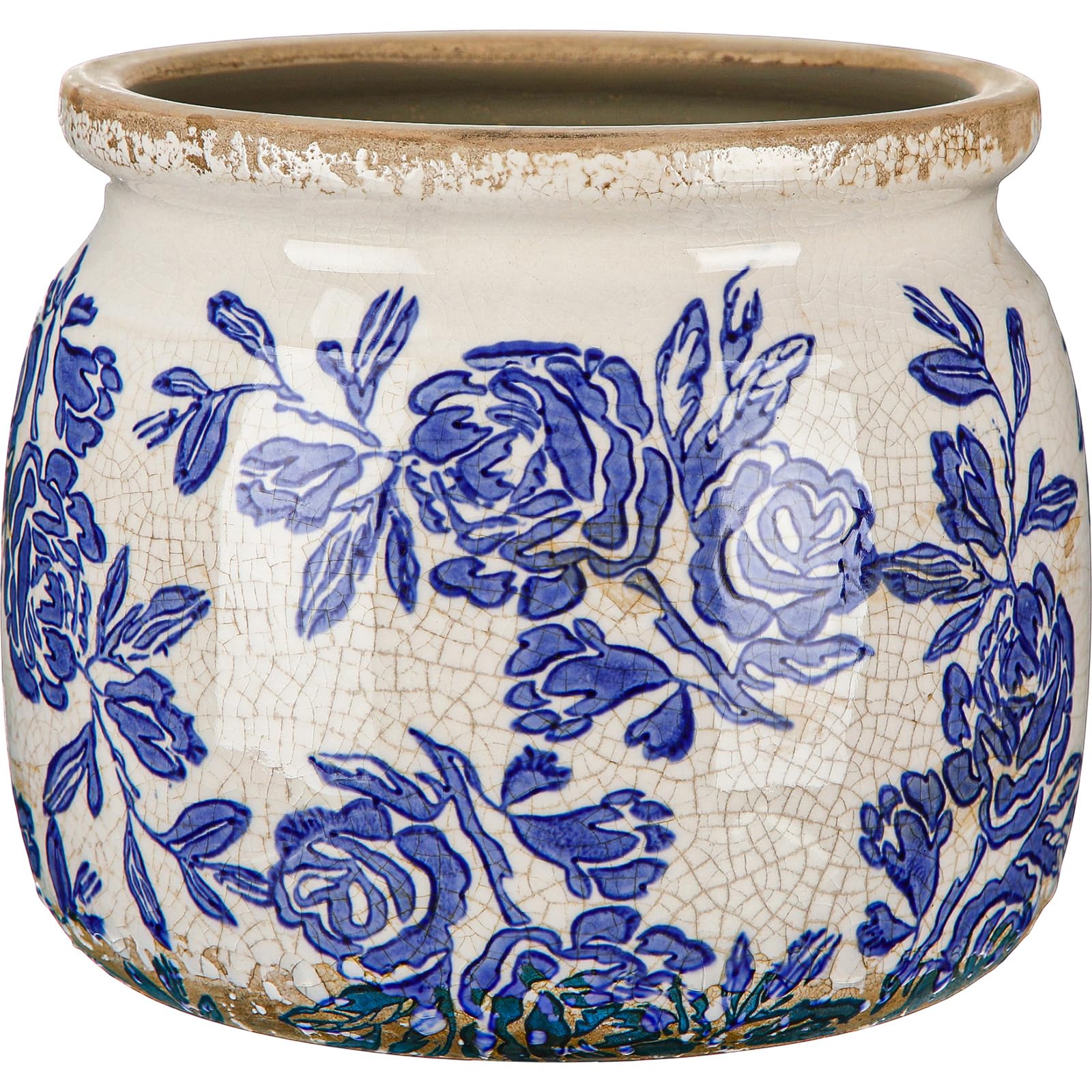 Vintage Chinoiserie Planter Large Ceramic Plant Pot