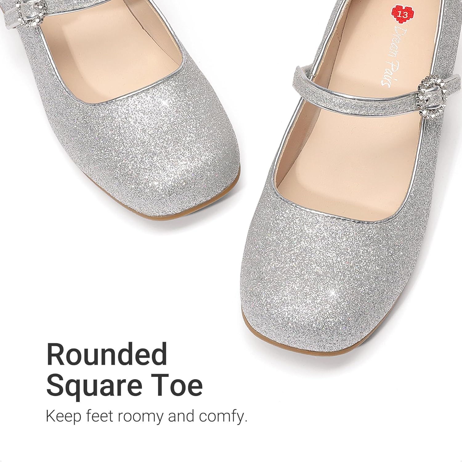 DREAM PAIRS Girls Dress Shoes Mary Jane Low Heels Flower Wedding Party Pump Prom Footwear for Little/Big Kids - Image 3