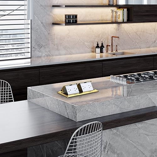 Vista 57 de WEBANG Kit eléctrico de caja de suelo doble emergente, salida de receptáculo dúplex resistente a la manipulación de 20 A, accesorios resistentes a