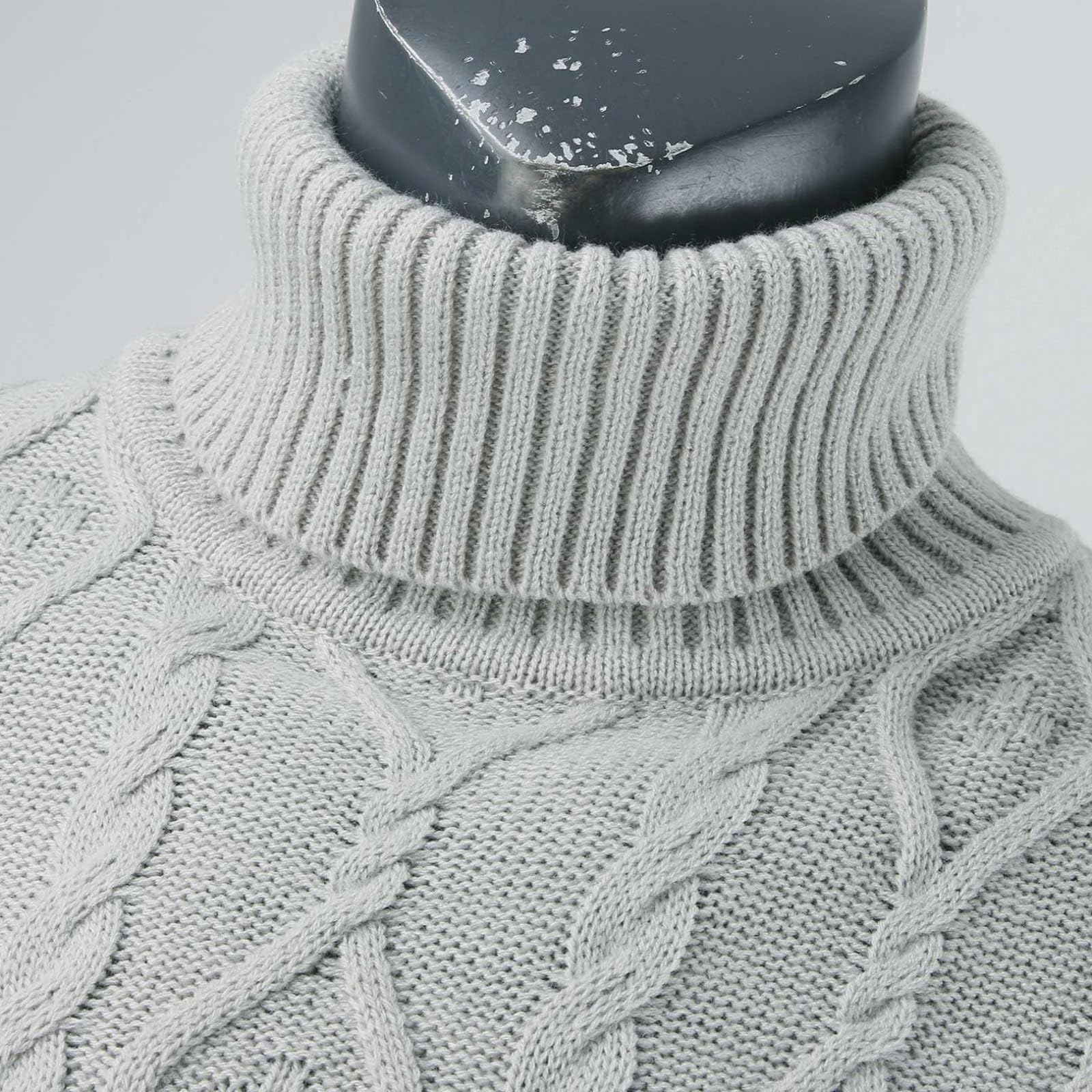 Jersey de cuello alto para hombre, cuello de tortuga, jersey de punto de cuello alto, suéter de negocios, informal, suéter de invierno, manga larga