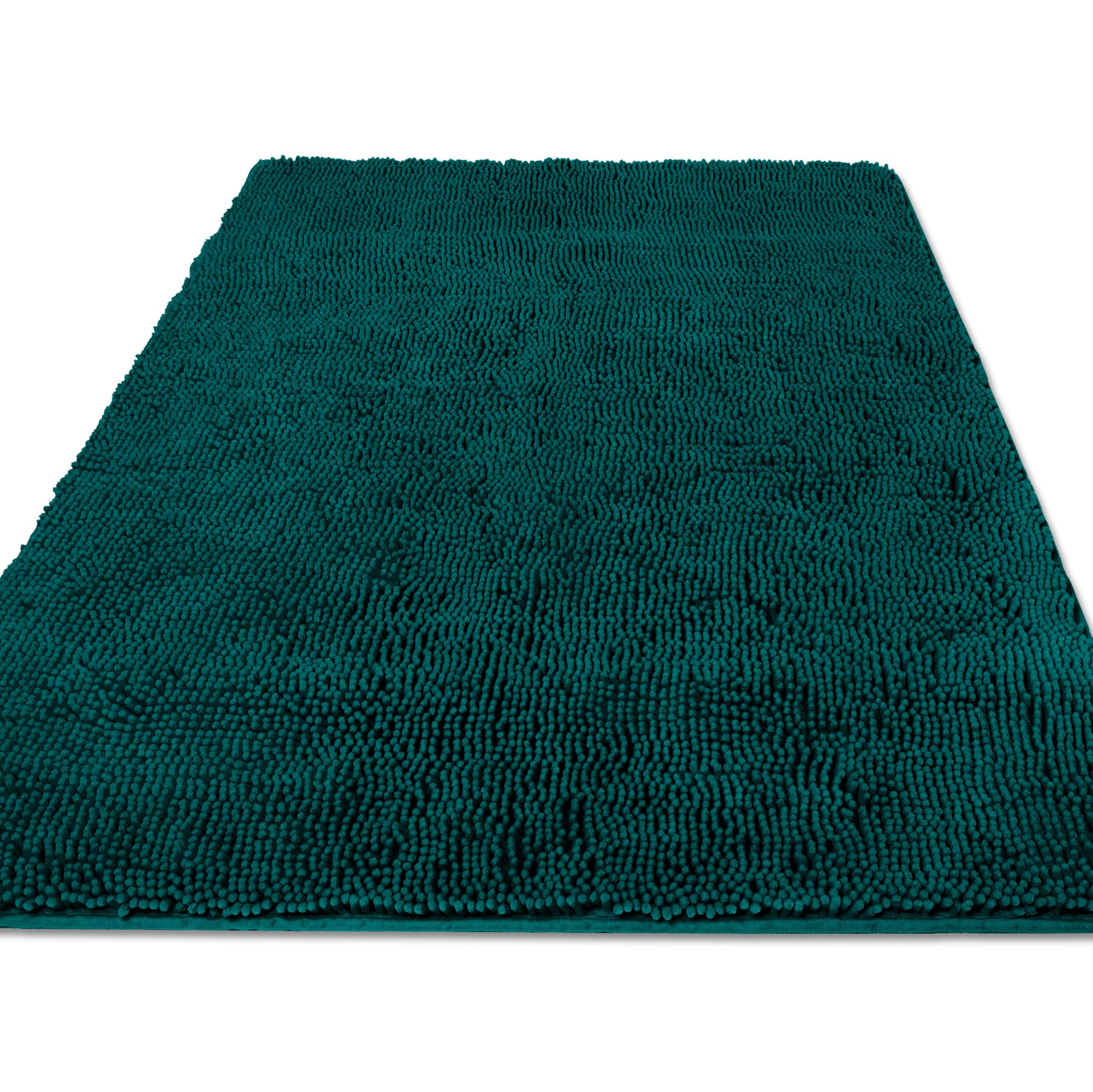 Yeaban Chenille Dark Teal Bathroom Rug 36"x60",Non-Slip Rubber Backing — image 1
