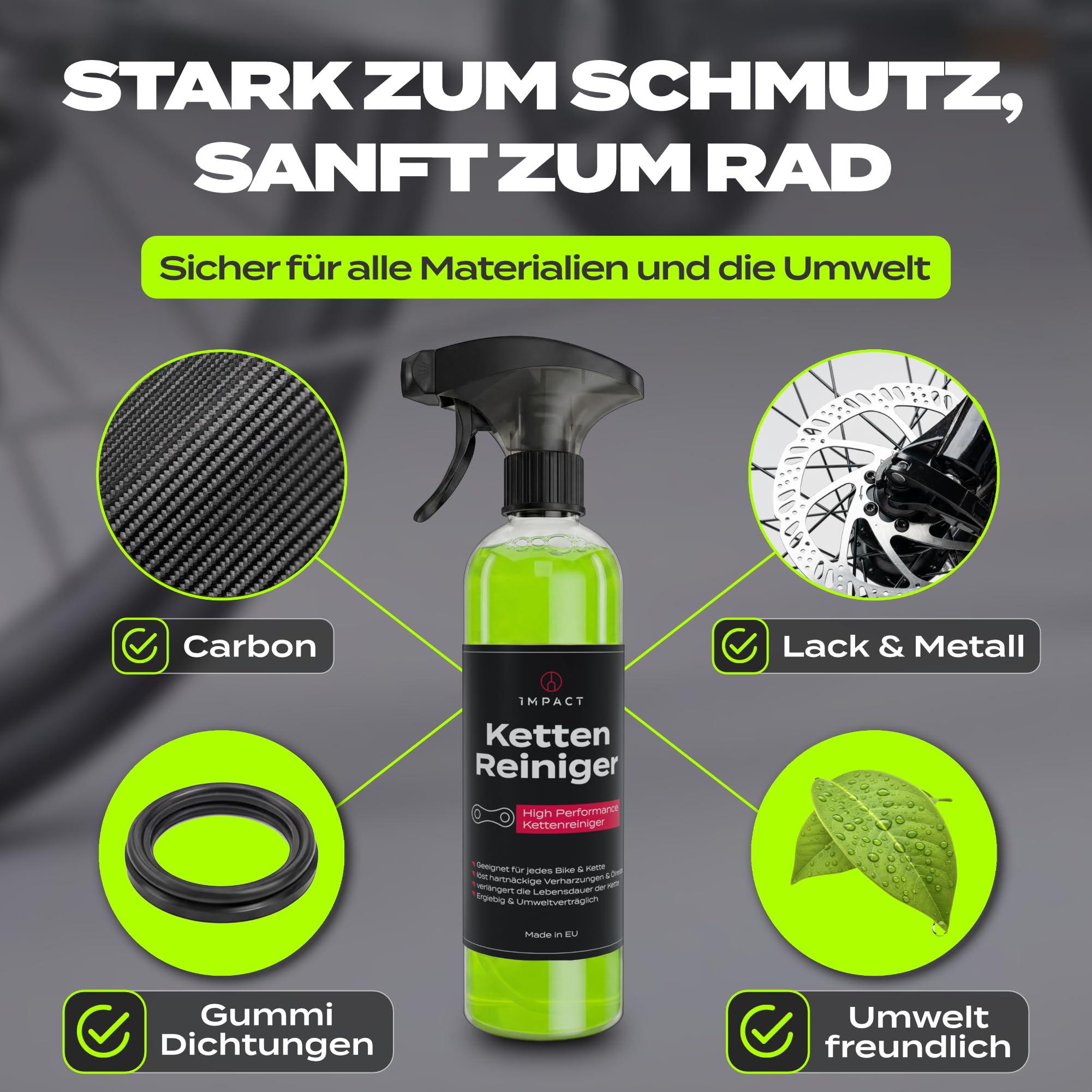 IMPACT środek do czyszczenia łańcuchów rowerowych 500 ml [do wszystkich kół i łańcuchów] – uniwersalny środek do czyszczenia łańcuchów rowerowych – szybkie i łatwe czyszczenie – przyjazny dla