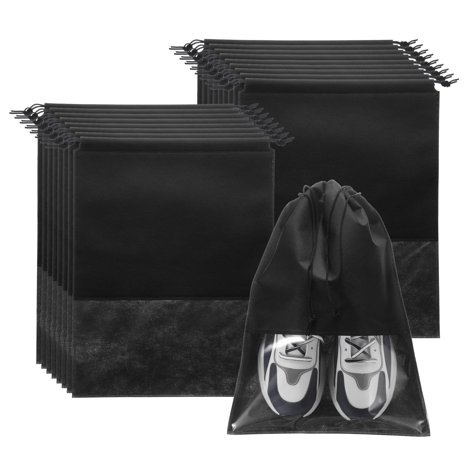 QUARKZMAN 18pz Borse Viaggio Scarpe Viaggio Finestra Trasparente Nero