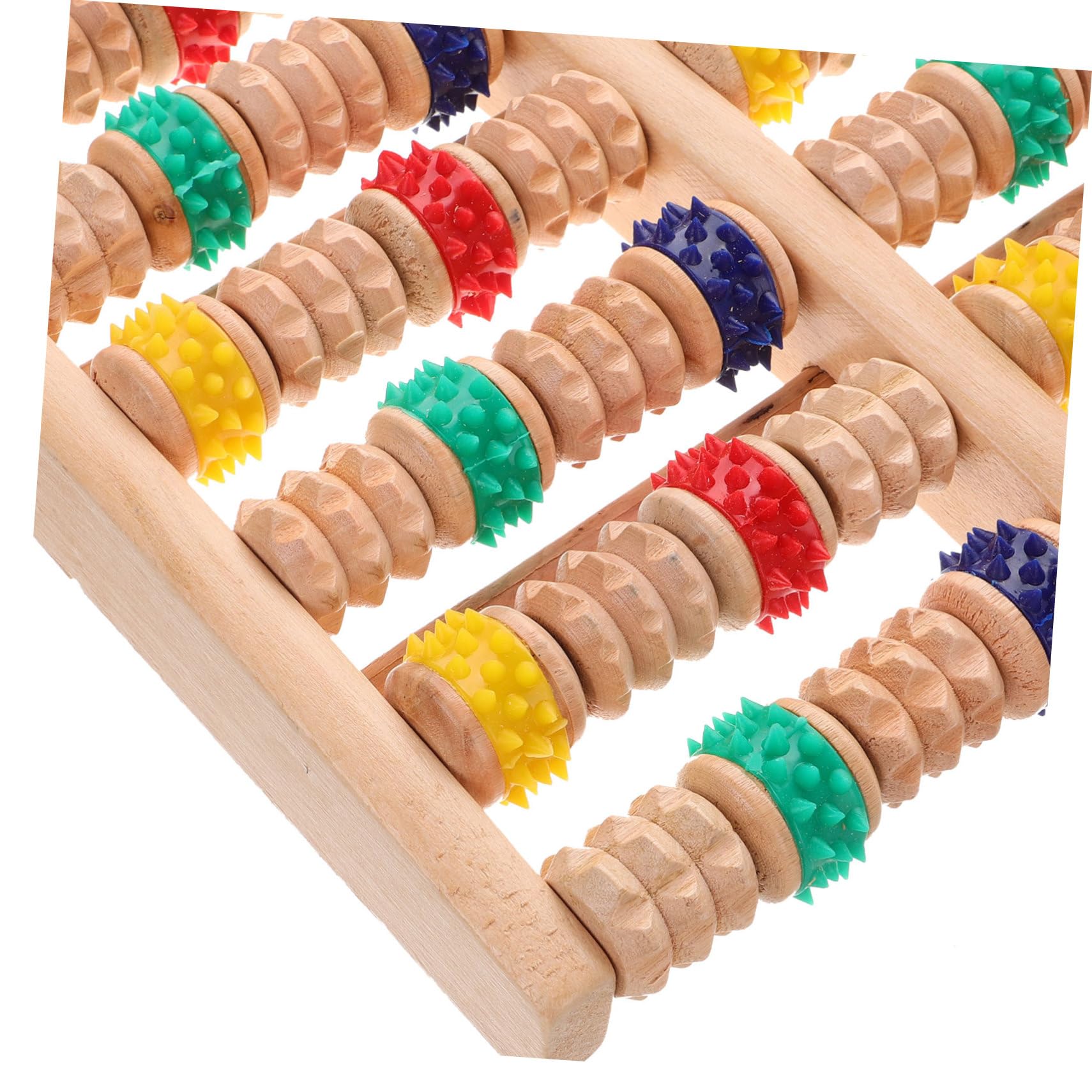 Masajeador de Pies de Madera con Rodillo de Cinco para Acupresión y Reflexología Herramienta Duradera y Segura para Cuidado Casa Masaje Relajante y Mejora Circulación