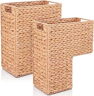 Cinnvoice 2 Pack Stair Storage Baskets 15'' Stair Baskets with Handles