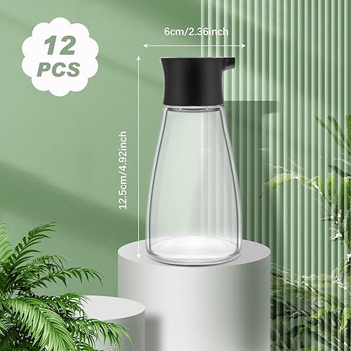 Miniatura 2 de Dispensador de salsa de soja de 12 piezas, juego de dispensador de cruet a prueba de fugas, botellas pequeñas de vidrio para salsa de soja, botellas