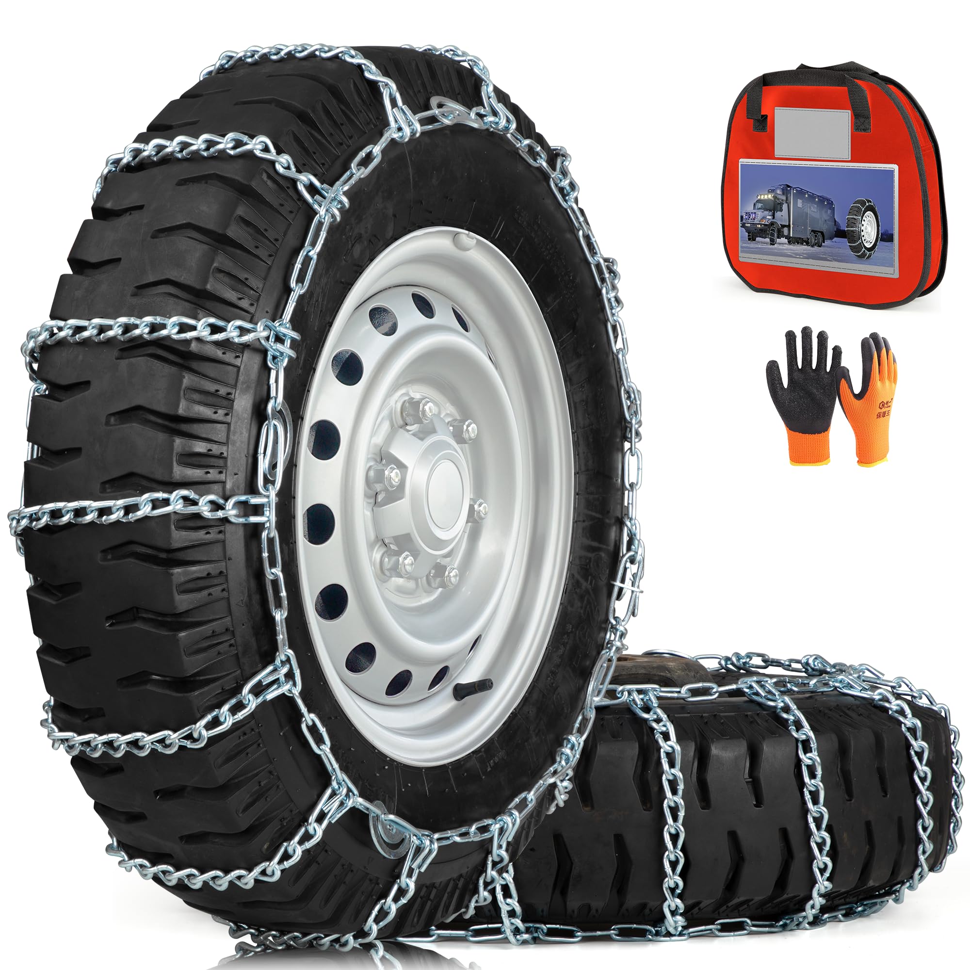 COCO BIRD Heavy Duty Snow Chains Tire Chains for Truck & Light Truck - Set of 2 (220295)