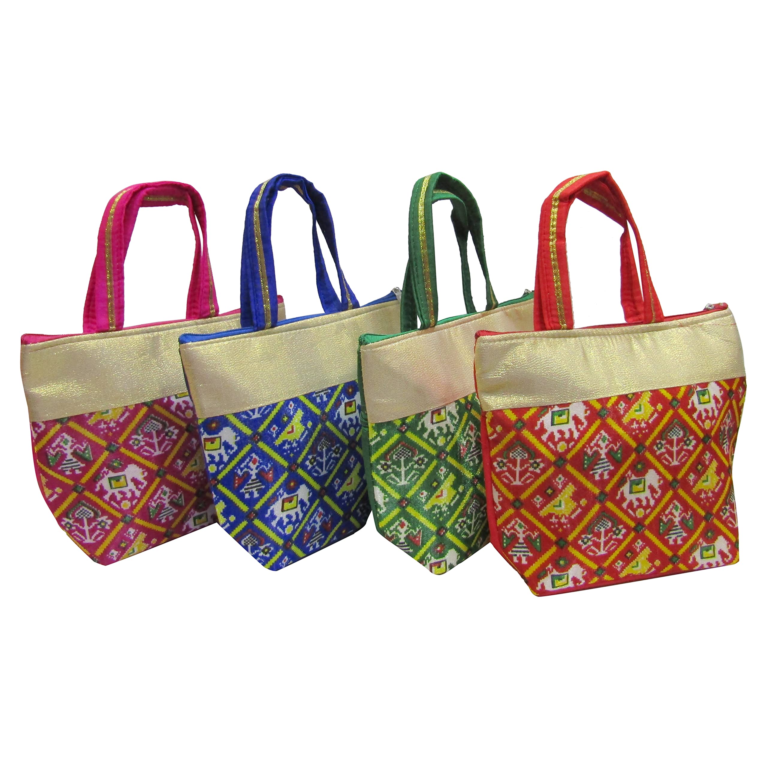 Deepsum Patola Traditional Purse for Ladies, Shagun Potli Pouch, Engagement, Pooja, Wedding Return Gifts for Women, Ethnic Mehndi Party Favor Bags, Potli Purse for Gifting (Pack Of 24 Pcs) (B09ZJ657TJ) Amazon Price History, Amazon Price Tracker
