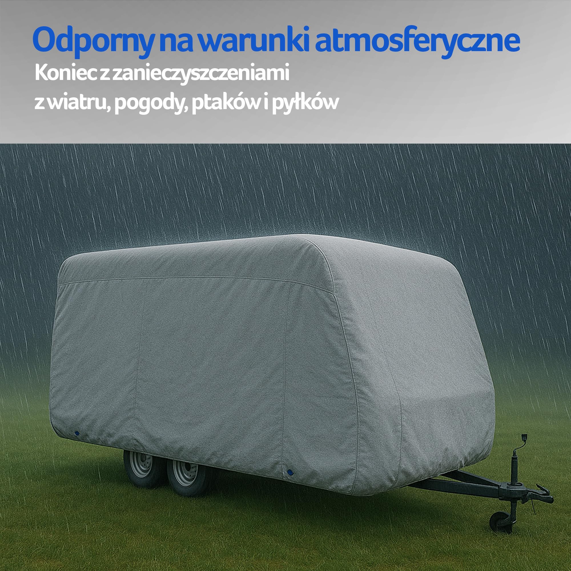 Funda Protectora para Caravana (460x250x220 cm, LxAnxAl), Lona de Cobertura Resistente al Viento y a la Intemperie, Incluye Bolsa de Almacenamiento, Lona de protección para Camper