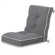 Favoyard Outdoor Rocking Chair Cushion 17 × 17 Inch Water Resistant & 3-Year Color Fastness Patio Chairs Cushions for Rockers Furniture, Set of Seat & Back Thick Tufted Cushion with Tie Straps, Grey