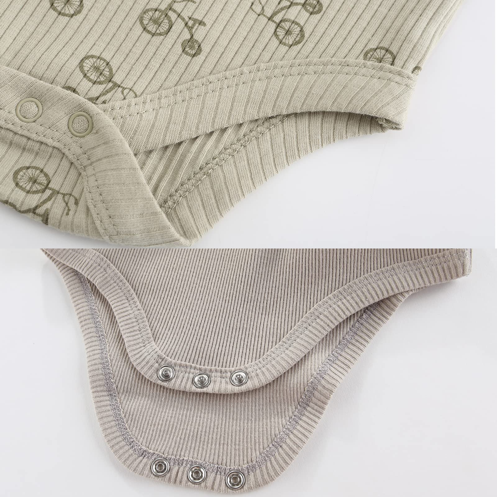 MAMIMAKA Body z krótkim rękawem dla noworodka Baby Grow bawełniana kamizelka 5-pak, 0-12 miesięcy