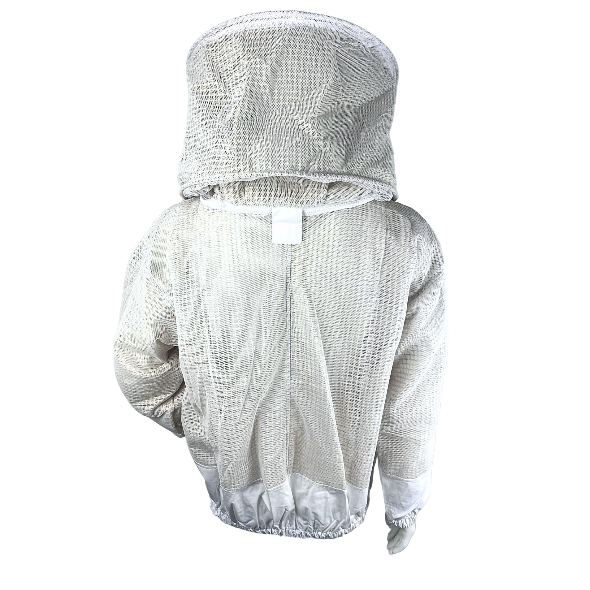 Imkerschutzjacke Imkerjacke Full-Air mit integriertem Schleier weiß mit Reißverschluss Größe S