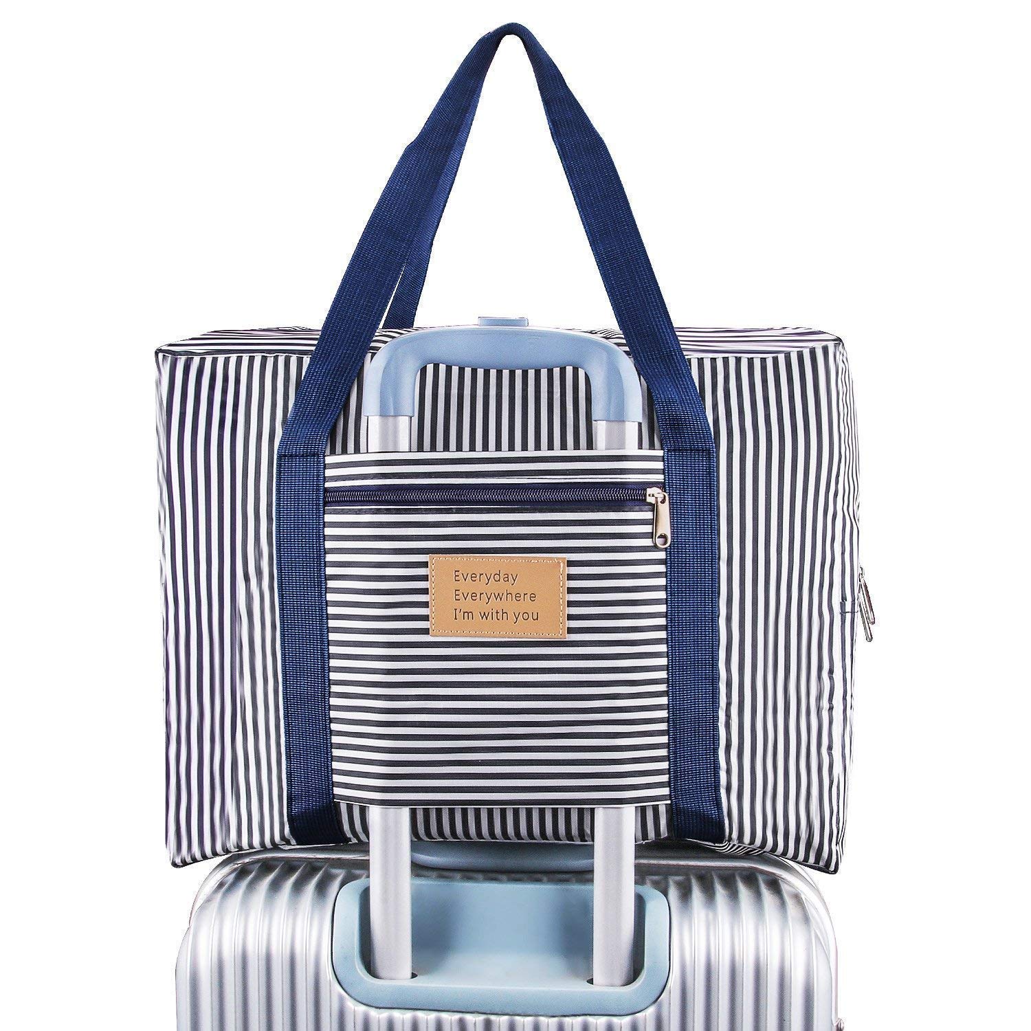 Folding Fabric Travel Bag Clothes Storage Duffle Bag Shoulder Handbag Organizer - (Colour May Vary)-image-9