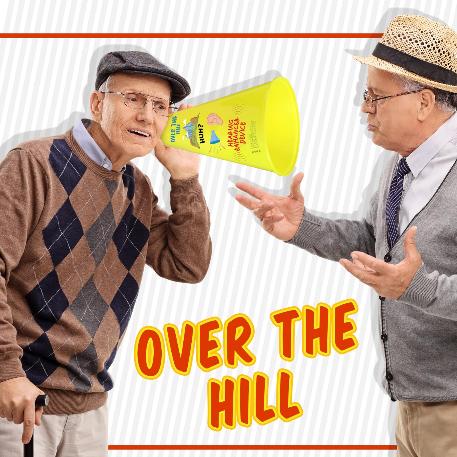 Over The Hill Hearing Enhancer Hearing Booster Funny Birthday Gag Gift Prank Hearing Amplifier Ear Trompete Over The Hill Party Supplies for Men and Women 40th 50th 60th 70th