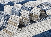 Vista 66 de Homzard King Size Quilt Set, Grey White Snowflake Striped Comforter Set,Cotton Gray Bedspread King Size, Lightweight Comforter Fall Bedding 3 Piece