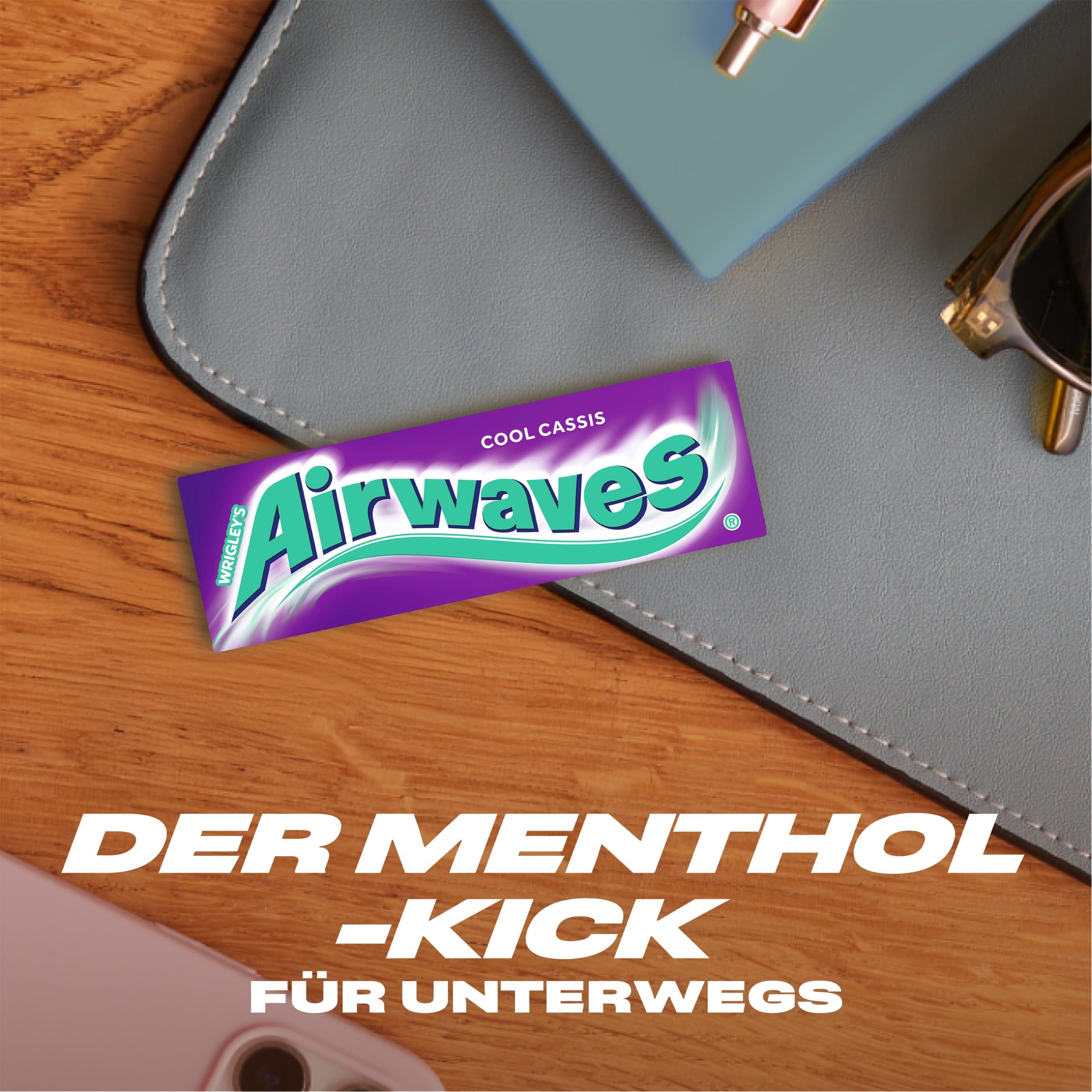 Airwaves Kaugummi | Cool Cassis | Lila, zuckerfrei | 20 x 3 Packungen (20 x 3 x 10 Dragees)