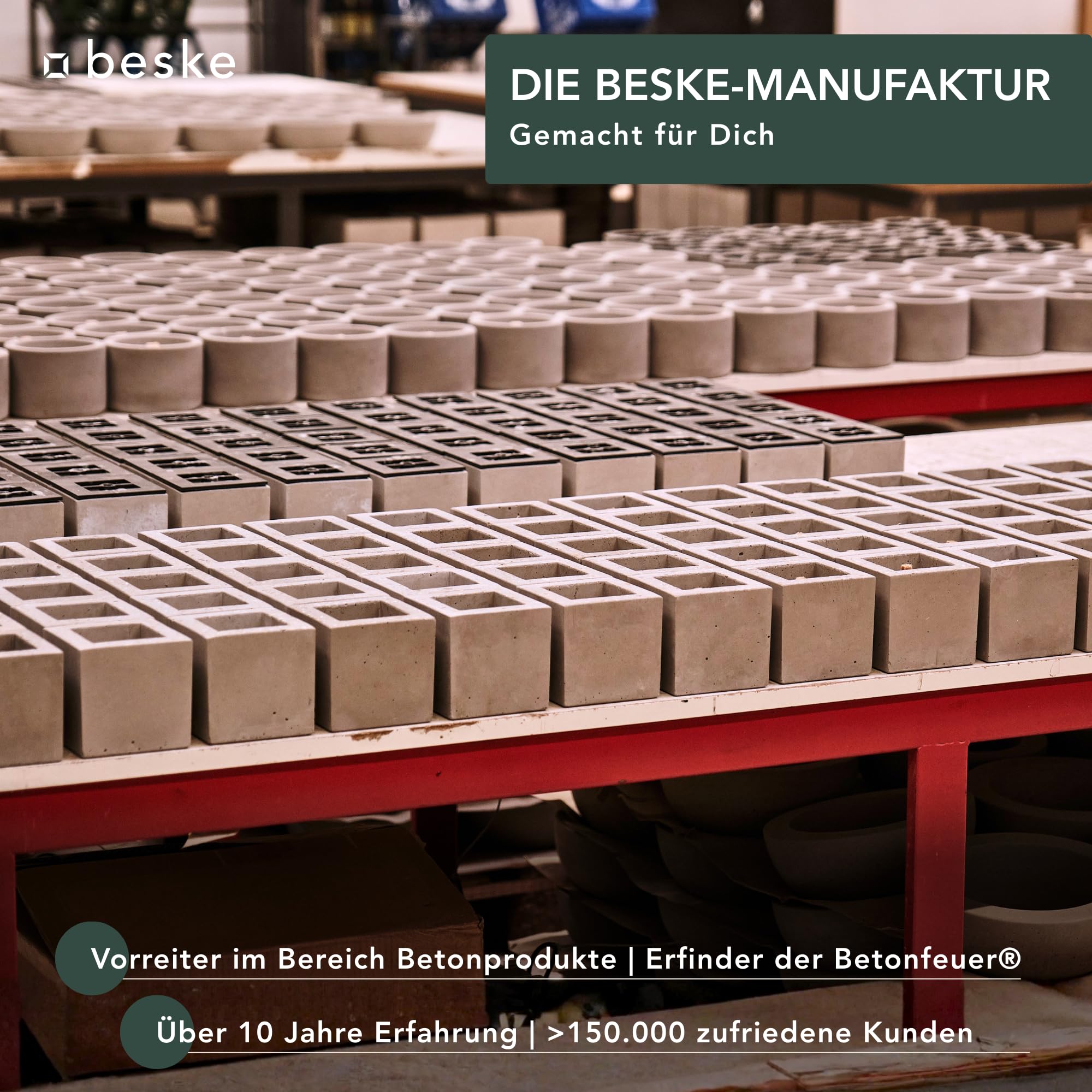 Das Original der Beske-Manufaktur | Modell 'SAVO' | Ø25cm mit Dauerdocht | Wiederbefüllbare Fackel | Unendliche Brenndauer | Recycling von Kerzenwachs | Tischfeuer Fackel