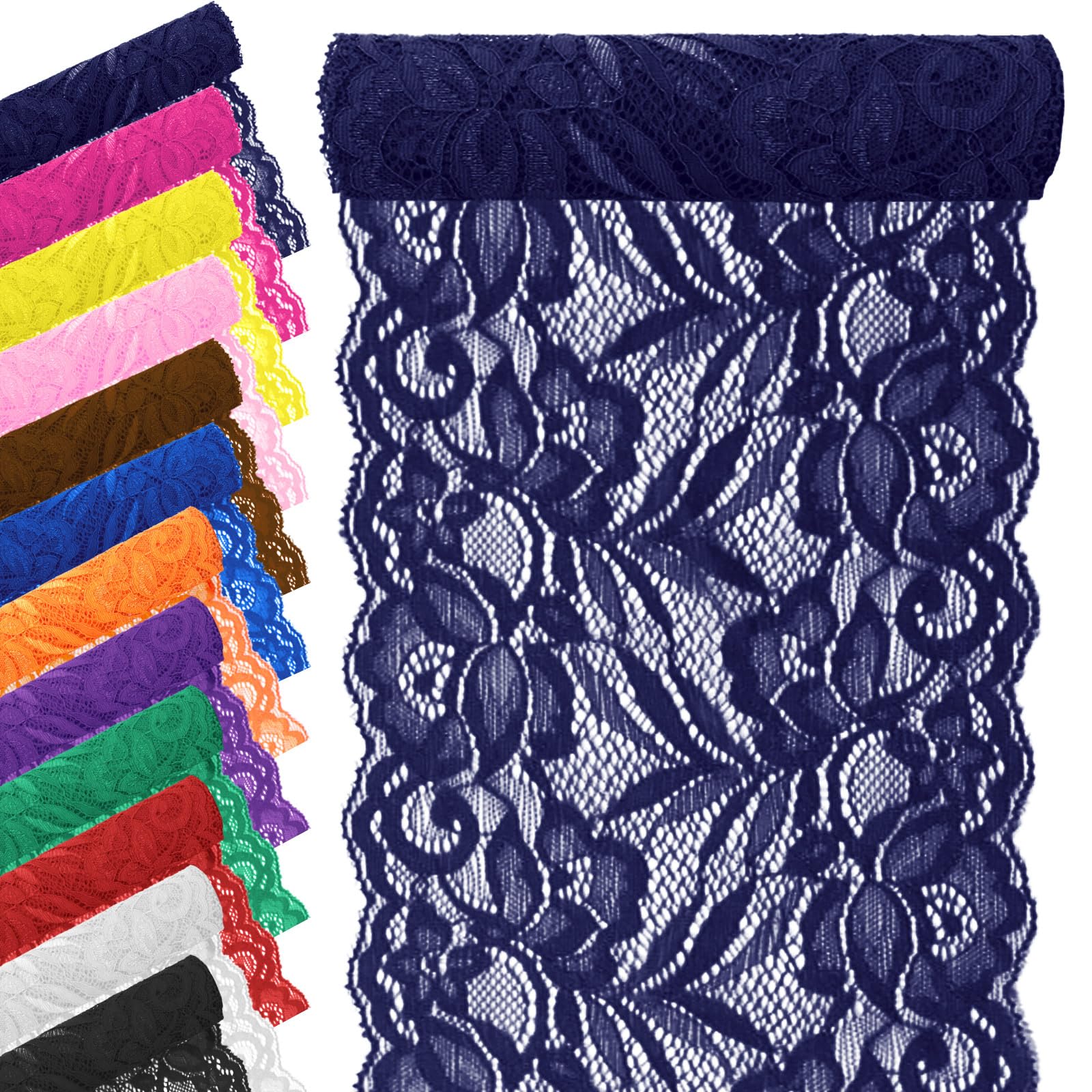 Tanstic Floral Pattern Fabric Lace Ribbon Lace Fabric Elasti
