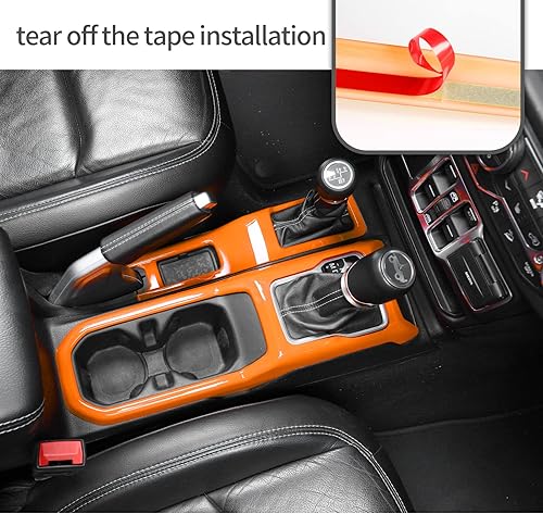 Vista 19 de JeCar Cubierta de panel para palanca de cambios de palanca de cambios de consola central para Jeep Wrangler JL JLU Gladiator JT 2018-2025+ Textura