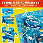 QUOKKA 100 Piece Puzzles for Kids Ages 4-6 - 4 Jigsaw Puzzles for Kids Ages 6-8 - Search and Find Game with Animals, Dinosaurs for Childrens 5-8 - Learning Educational Toys for Boys and Girls 8-10