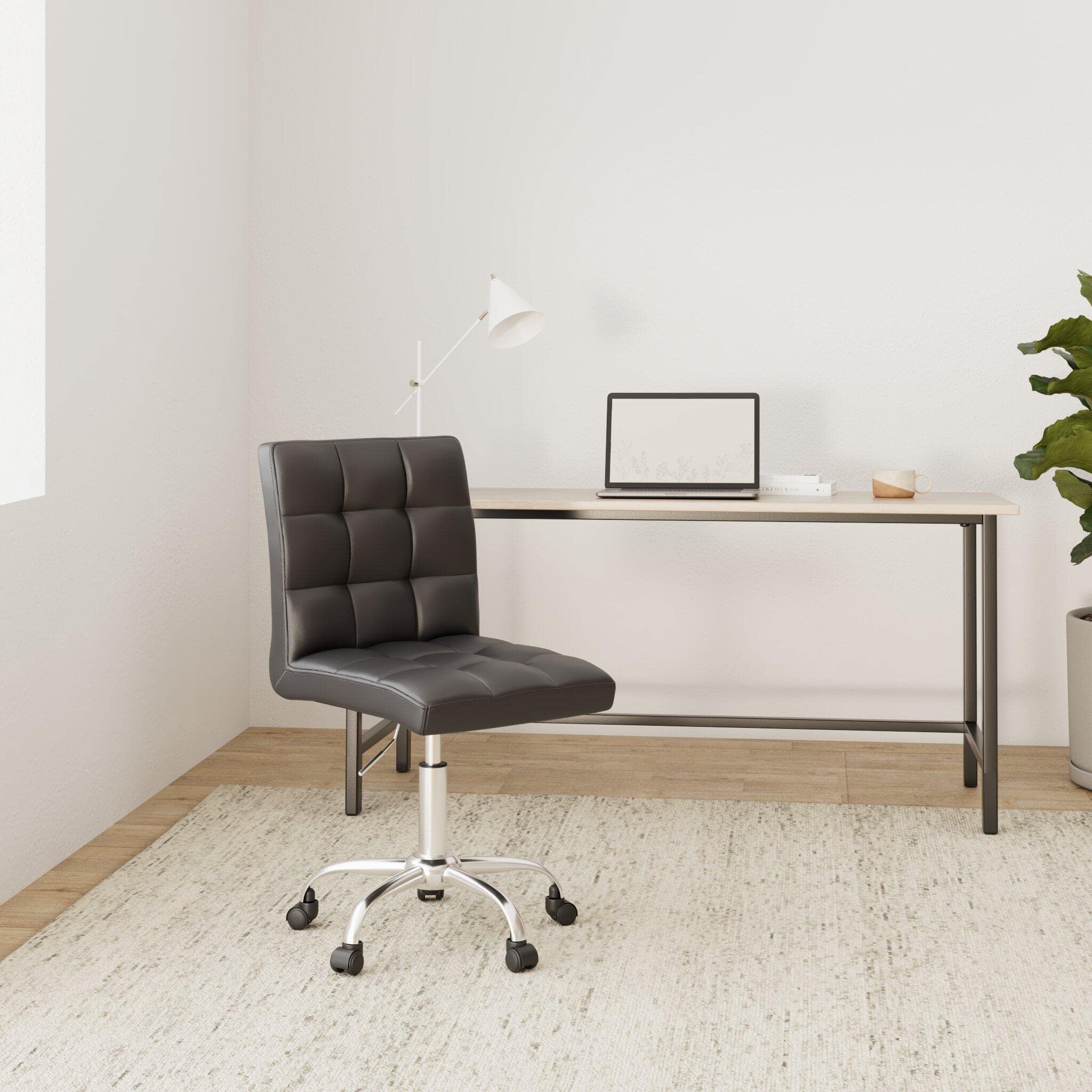 Beltom® Sedia Ufficio Studio Girevole Regolabile in Altezza Perfetta in Camera da Letto scrivania PC e arredo casa - Nero