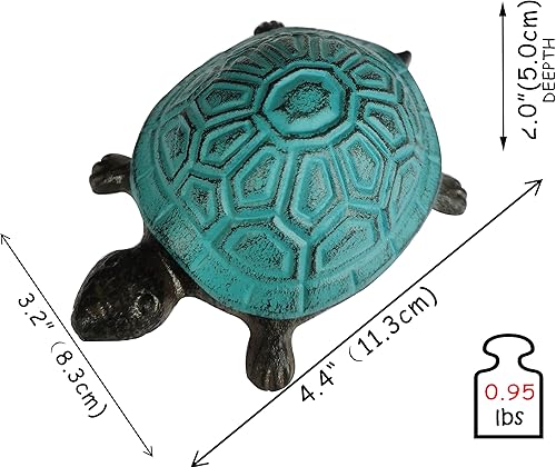 Miniatura 6 de BSTGIFTS - Ocultador de llaves de hierro fundido con forma de tortuga - Juego de llaves de repuesto y decoración de jardín - Caja de baratijas para
