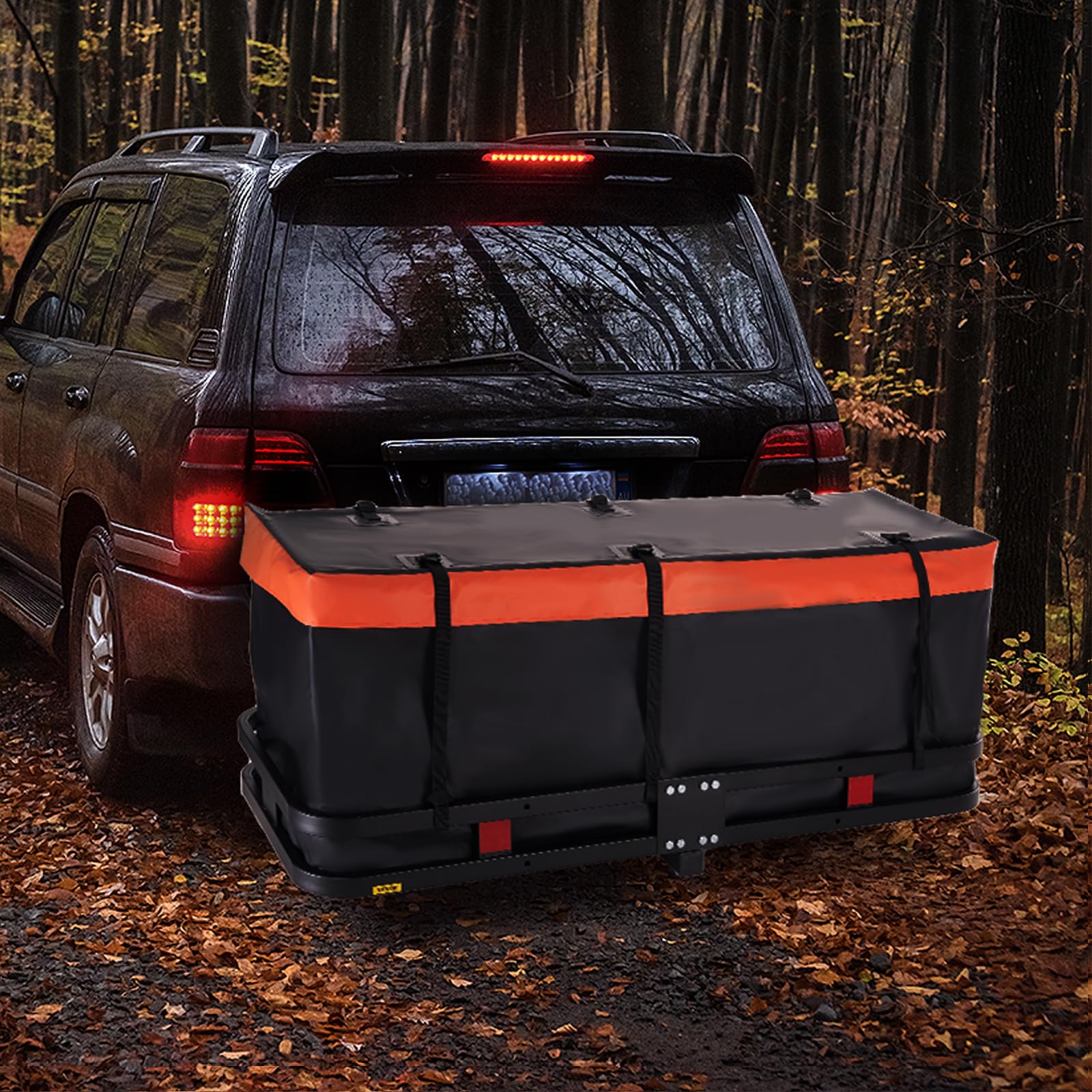 VEVOR Panier à Bagages sur Attelage 152,4x61x15,2 cm Porte-Bagages d'Attelage en Tube d’Acier Charge 226,8kg Plateforme sur Attelage avec Stabilisateur pour Cargaison Arrière Camion SUV Voyage Camping